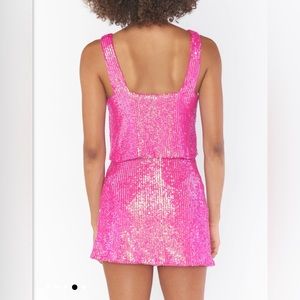 Show Me Your Mumu: All Night Skort and Tara Crop Top in Pink Disco Sequin